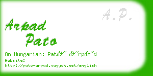 arpad pato business card